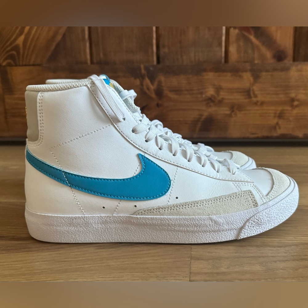 Nike Blazer Mid ‘77 White with Blue Swoosh